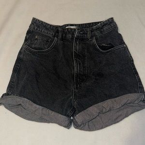 ZARA TRF black denim shorts